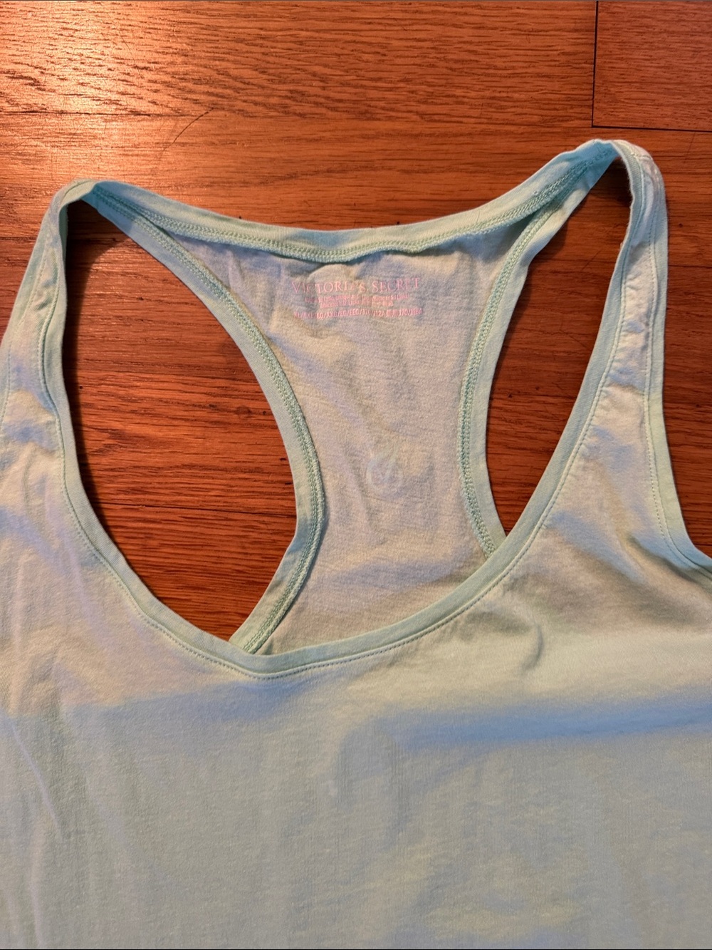 🐷🆕 Victoria's Secret Mint Green 100% Cotton Racerback Maxi Sleep Dress - Picture 3 of 10